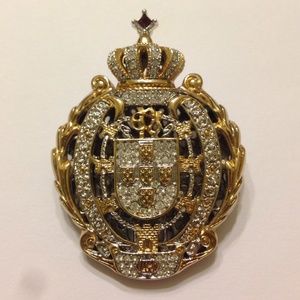 John Medeiros crest pin brooch. Limited edition.